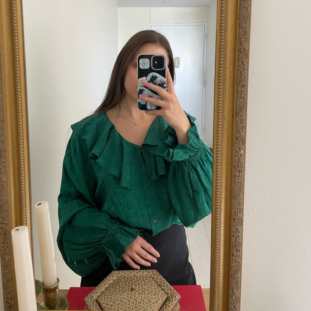 Gorgeous Silk Emerald Blouse